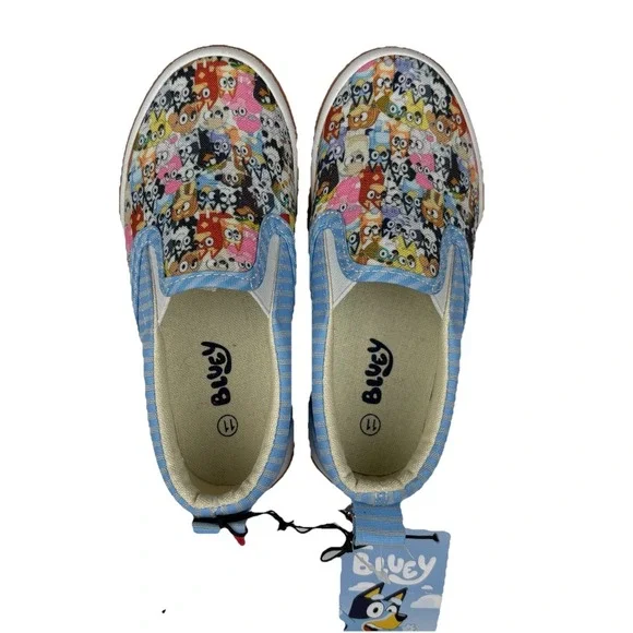 💙 Bluey Toddler Slip-On Sneakers by Ground Up Kids Size 11 - Picture 1 of 3